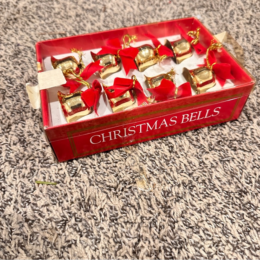 Gold and Red Christmas Bells